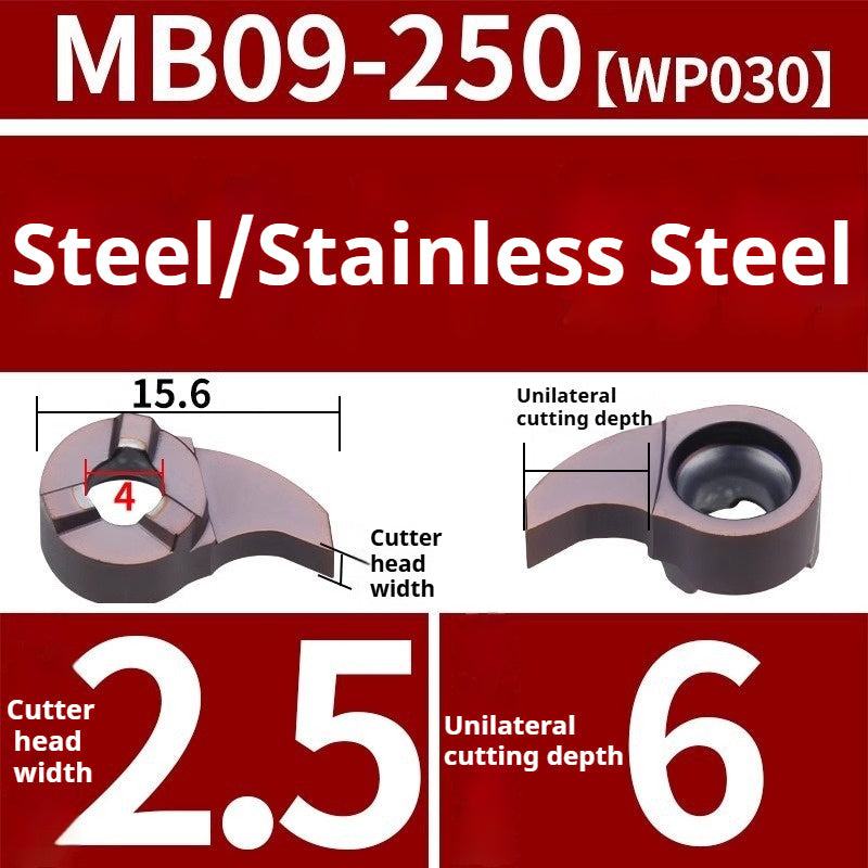 1008-CNC Bore Deep Grooving Inserts Small Hole Grooving Comma Inserts Insert Bar MB-05GR/07GR/09GR Rounded Corner Shandong Denso Pricision Tools Co.,Ltd.